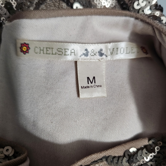 Chelsea & Violet Rose Gold Sequin Bodyxon Holiday Cocktail Dress Womens Medium - Picture 4 of 5